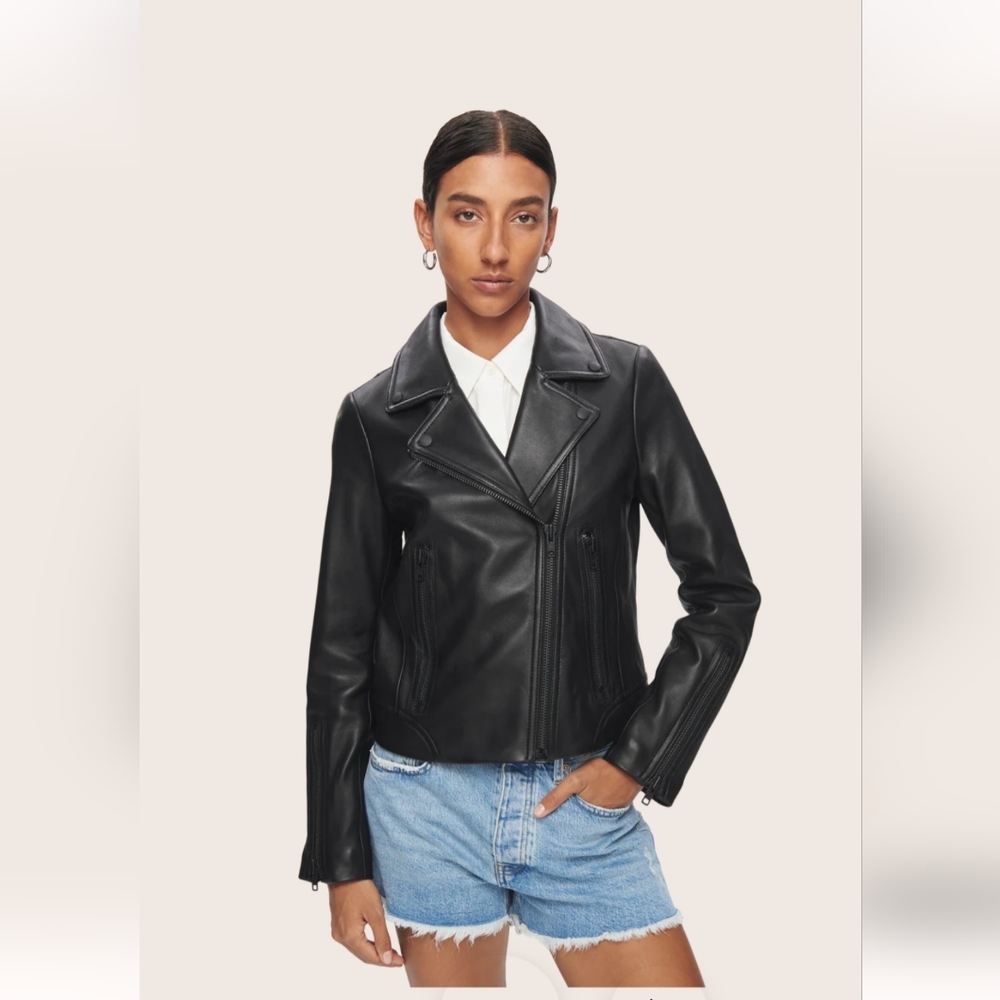 DSTLD Leather Biker Jacket
